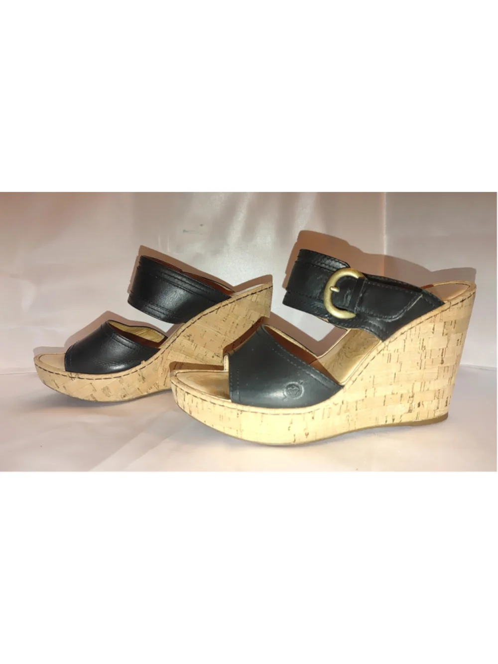 Born Sapphire Cork Wedge Sandals Size 9M